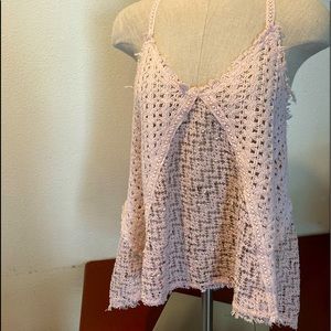 Free People pink knit tank top